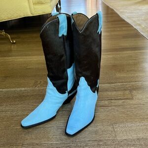 Cowboy Boots blue and brown Donald Pliner
